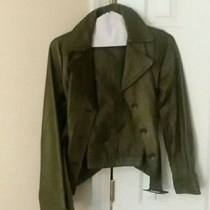 Olive Green Leather Jacket